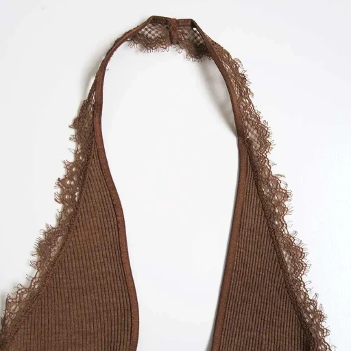 Rib Halter-Neck Bodysuit