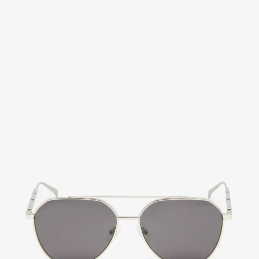 Metal Plaque Pilot Sunglasses