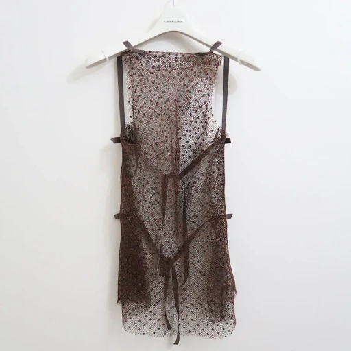 Dots Emb. Tulle Bib Top