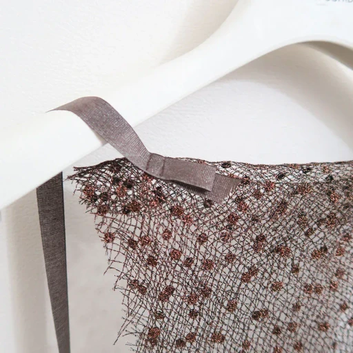 Dots Emb. Tulle Bib Top