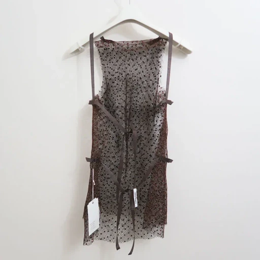 Dots Emb. Tulle Bib Top