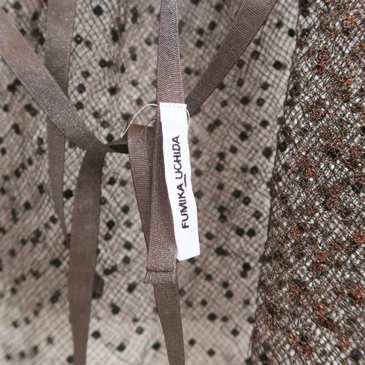 Dots Emb. Tulle Bib Top