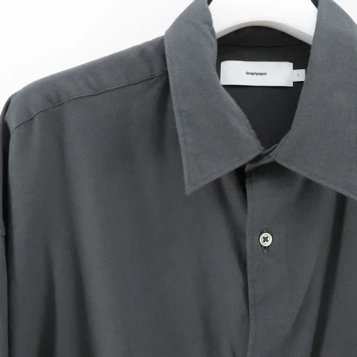 Cotton Cashmere L/S Oversized Regular Collar Shirt
