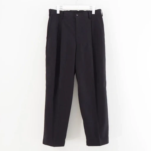 Wooly Cotton Twill Wide Tapered Slacks