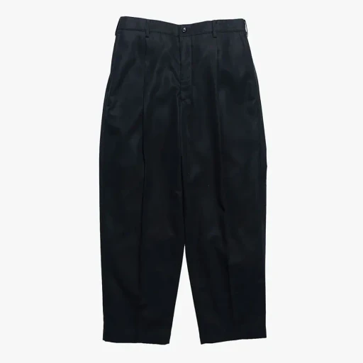Wooly Cotton Twill Wide Tapered Slacks