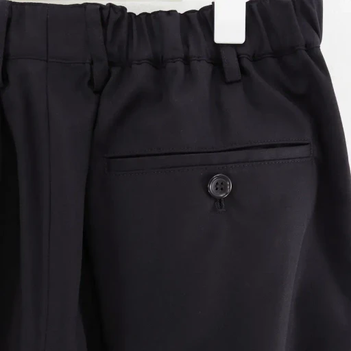 Wooly Cotton Twill Wide Tapered Slacks