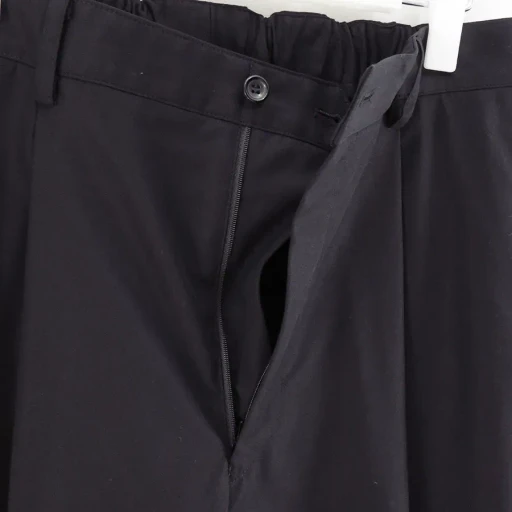 Wooly Cotton Twill Wide Tapered Slacks