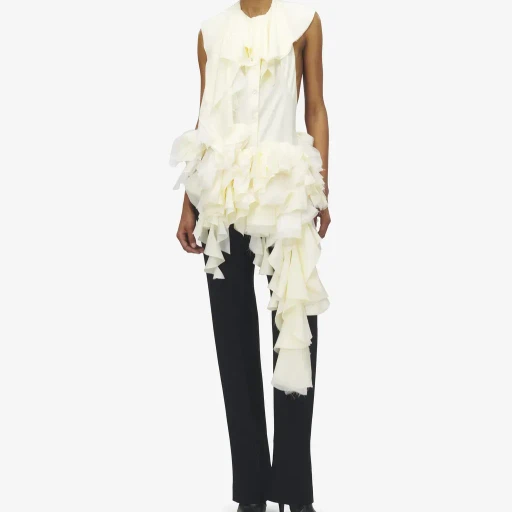 Oyster Ruffle Top