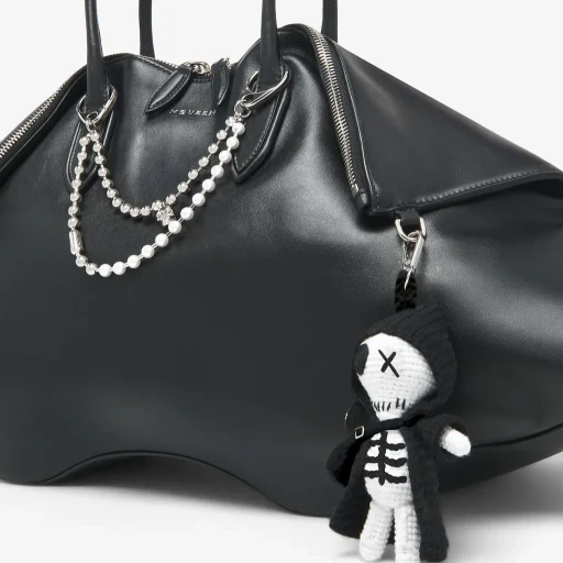 Pearl & Skull Double Chain Charm