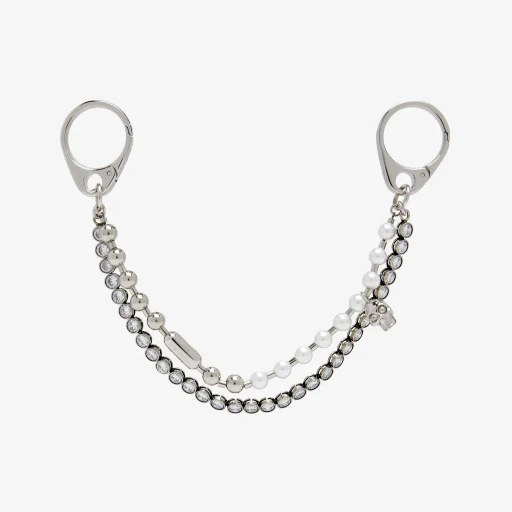 Pearl & Crystal Double Chain Charm