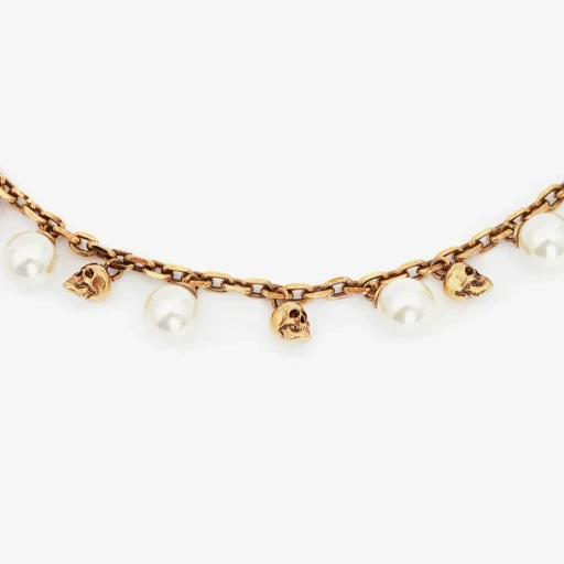 Pearly Skull Necklace