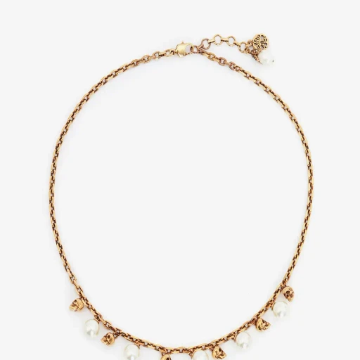 Pearly Skull Necklace