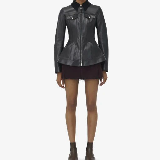 Peplum Leather Jacket