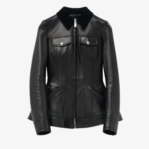 Peplum Leather Jacket
