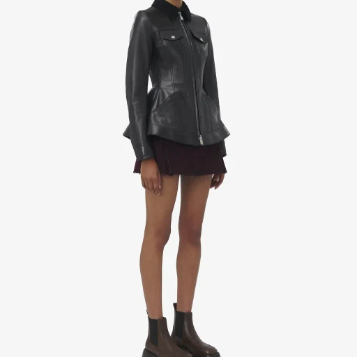 Peplum Leather Jacket