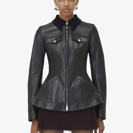 Peplum Leather Jacket