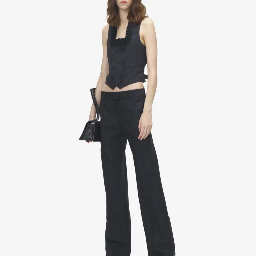 Pinstriped Bumster Trousers