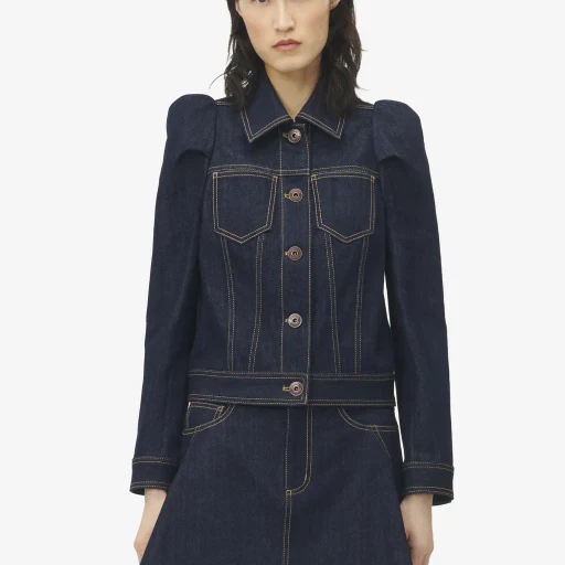 Pinched Shoulder Denim Jacket