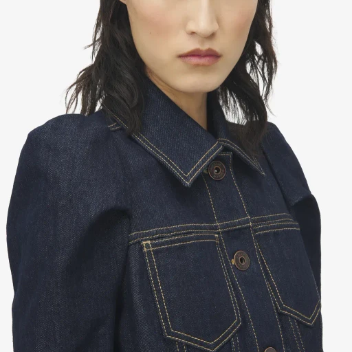 Pinched Shoulder Denim Jacket