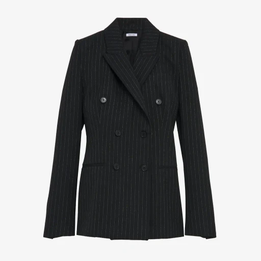 Pinstriped Double-Breasted Jacket