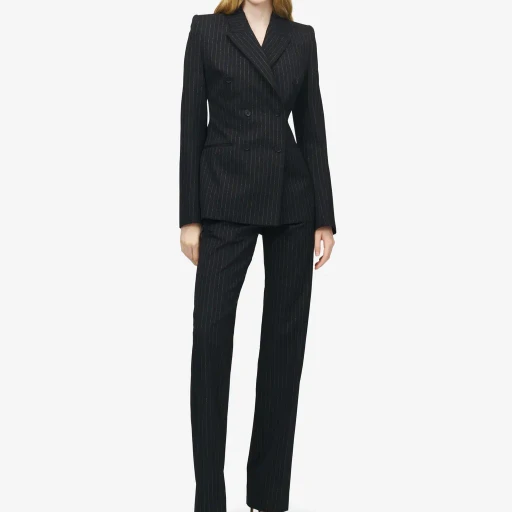 Pinstriped Double-Breasted Jacket