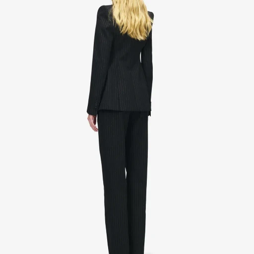 Pinstriped Double-Breasted Jacket