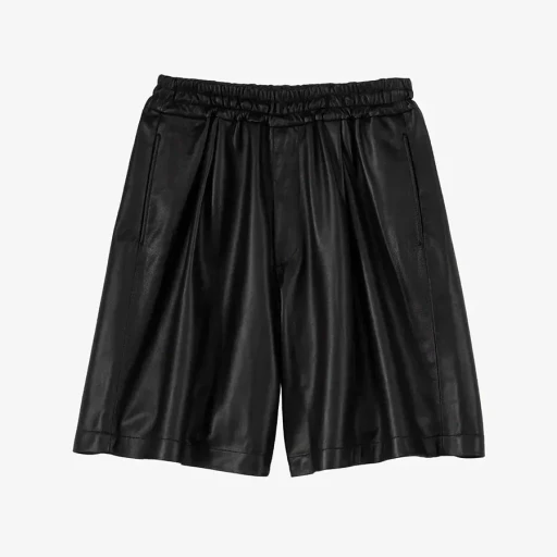 Lamb Leather Wide Shorts