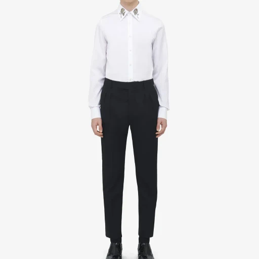 Pleat Detail Tuxedo Trousers