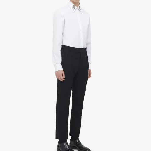 Pleat Detail Tuxedo Trousers