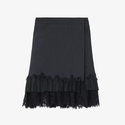 Pinstriped Wrap Mini Skirt