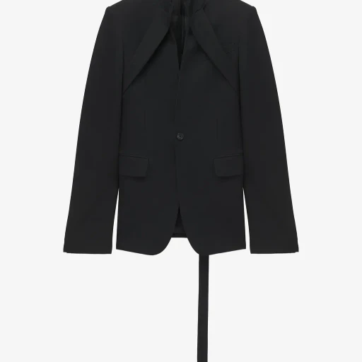 Reverse Lapel Single-Breasted Jacket