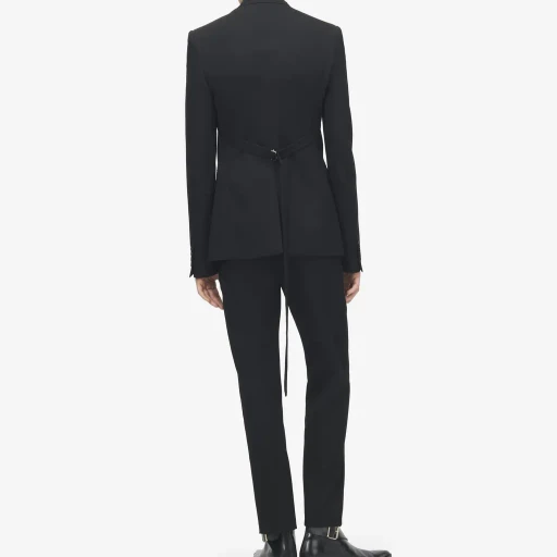 Reverse Lapel Single-Breasted Jacket