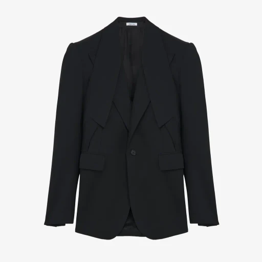 Reverse Lapel Single-Breasted Jacket