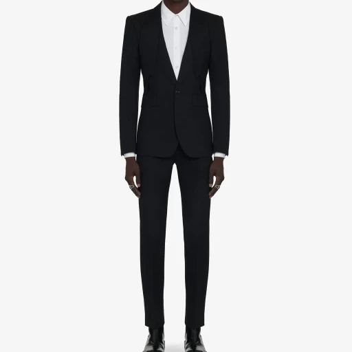 Reverse Lapel Single-Breasted Jacket