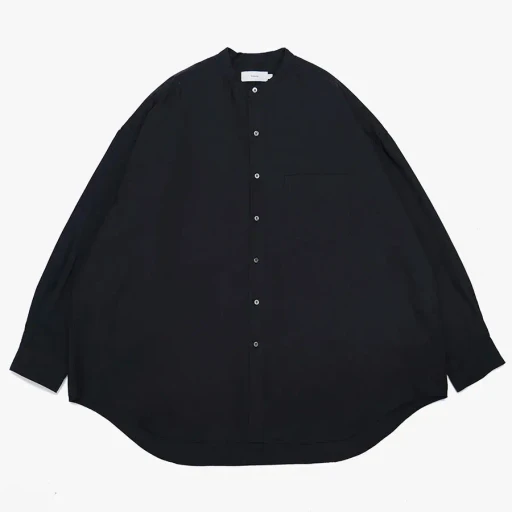 Oxford L/S Oversized Band Collar Shirt