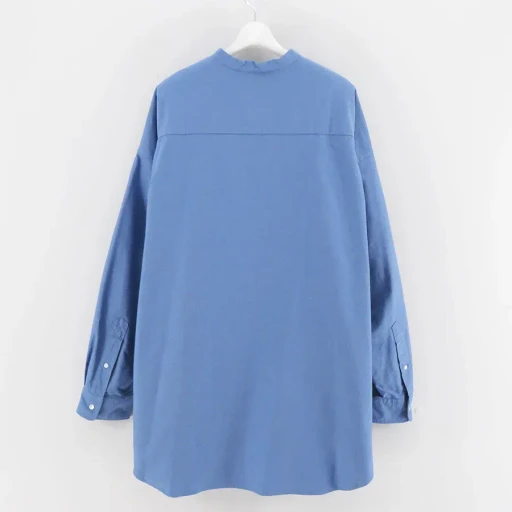 Oxford L/S Oversized Band Collar Shirt