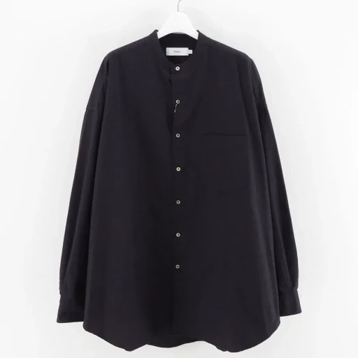 Oxford L/S Oversized Band Collar Shirt