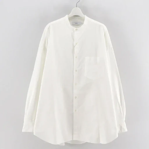 Oxford L/S Oversized Band Collar Shirt