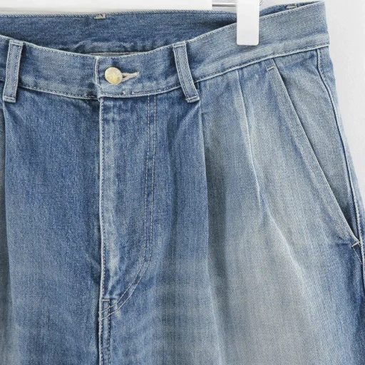 Selvage Denim Two Tuck Tapered Pants
