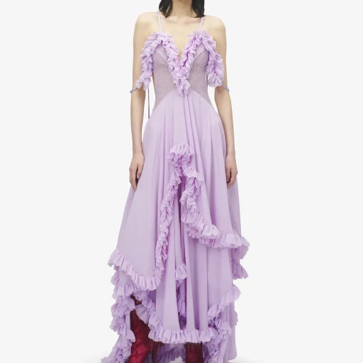 Ruffled Evening Dress