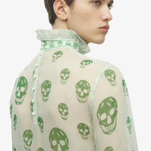 Silk Chiffon Skull Print Top