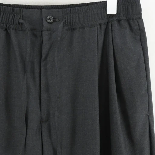 Fine Wool Heather Drawstring Track Pants
