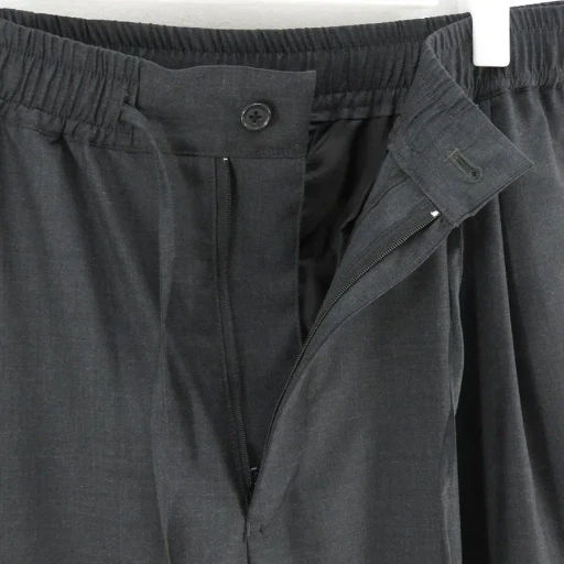 Fine Wool Heather Drawstring Track Pants
