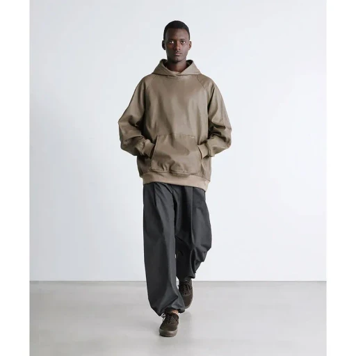 Fine Wool Heather Drawstring Track Pants