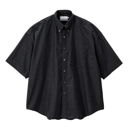 Fine Wool Heather Oversized S/S B.D. Shirt