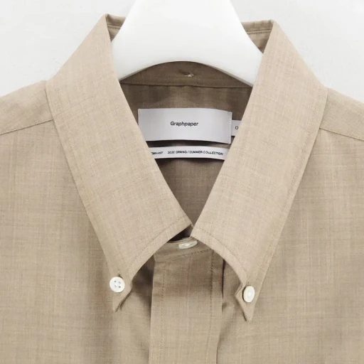 Fine Wool Heather Oversized S/S B.D. Shirt