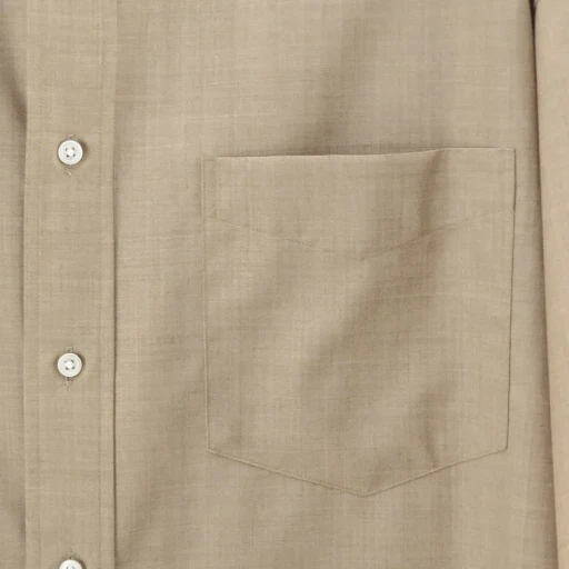 Fine Wool Heather Oversized S/S B.D. Shirt
