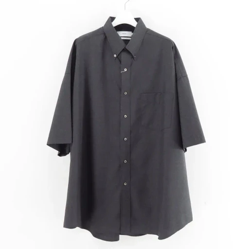 Fine Wool Heather Oversized S/S B.D. Shirt