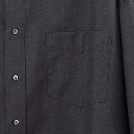 Fine Wool Heather Oversized S/S B.D. Shirt