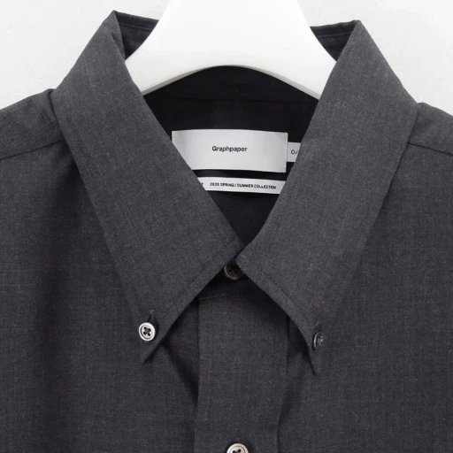Fine Wool Heather Oversized S/S B.D. Shirt